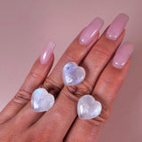 Blue Flash Moonstone Mini Hearts