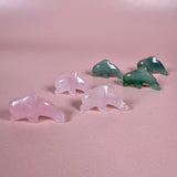 Green Aventurine and Rose Quartz Mini Dolphins