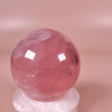 Extra Quality Double Star Rose Quartz Sphere with Pyrite and Rainbows