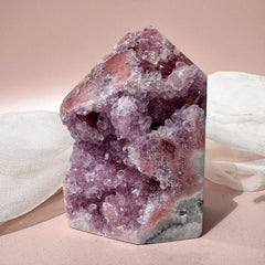 Esté Crystals crystal Athena Pink Amethyst Tower