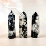 Esté Crystals crystal Black Flower Agate Towers