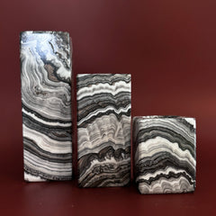 Esté Crystals crystal Caius Onyx Candle Holders Set of Three
