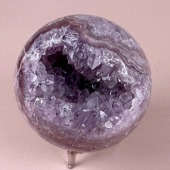 Esté Crystals crystal Elara Lavender Moody Pink Amethyst x Agate Sphere