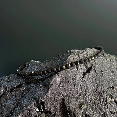 Esté Crystals crystal Faceted Pyrite Adjustable Sterling Silver Clasp Bracelet