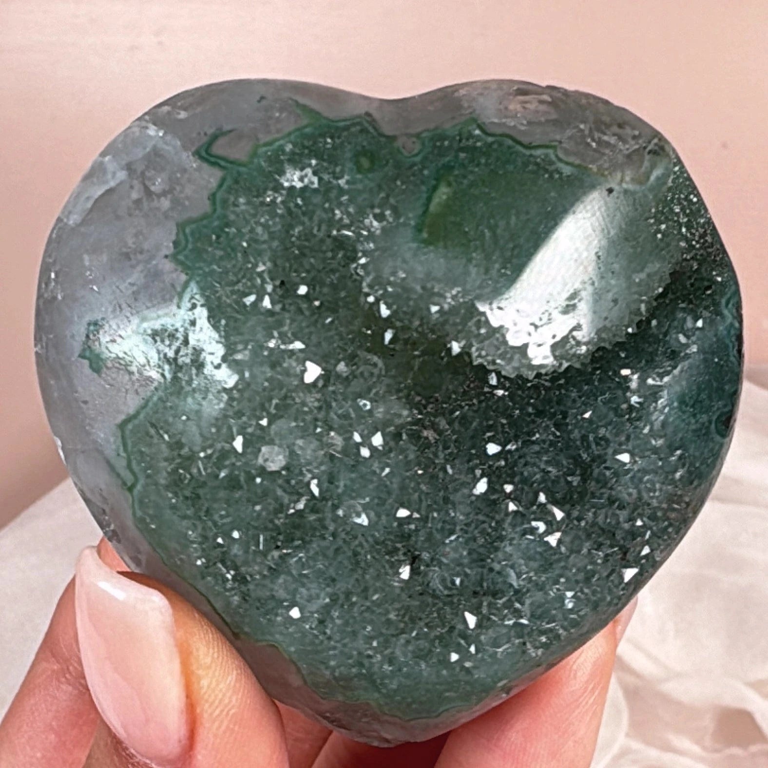 Esté Crystals crystal Green Rainbow Amethyst Heart