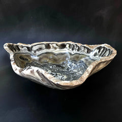 Esté Crystals crystal Large Moody Statement Black and White Onyx Bowl
