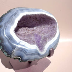 Esté Crystals crystal Lilac Agate Geode Statement with Stand