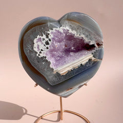 Esté Crystals crystal Lilac Agate Heart with Stand