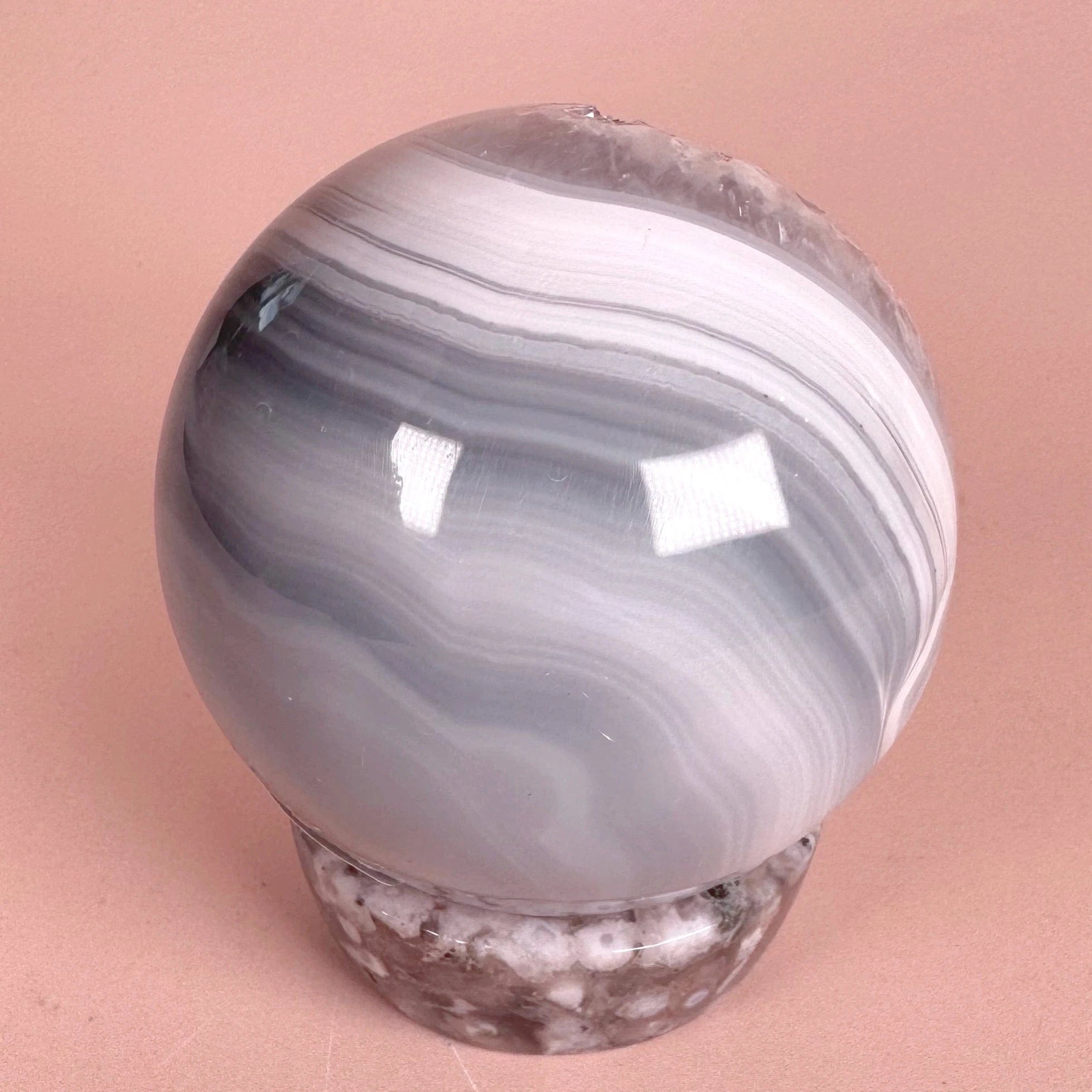 Esté Crystals crystal Lilac Sugar Agate Sphere with Banding