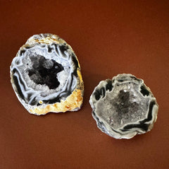 Esté Crystals crystal Moody Agate Geode Pair
