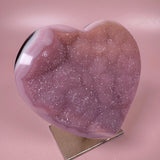 Esté Crystals crystal Pink Banded Sugar Agate Heart on Stand