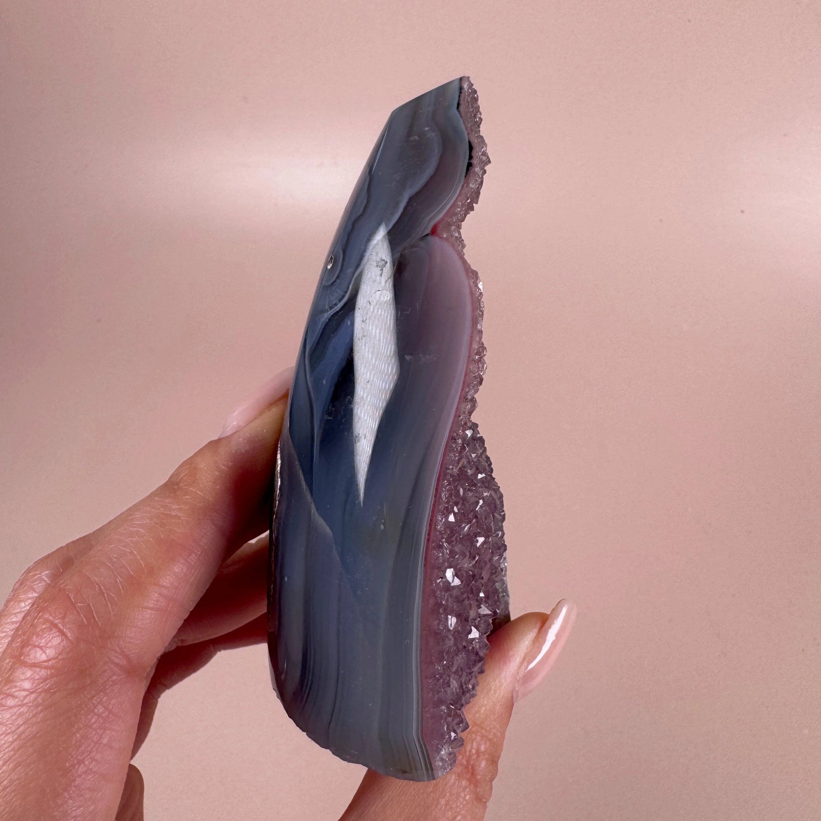 Esté Crystals crystal Pink Druzy Agate Freeform