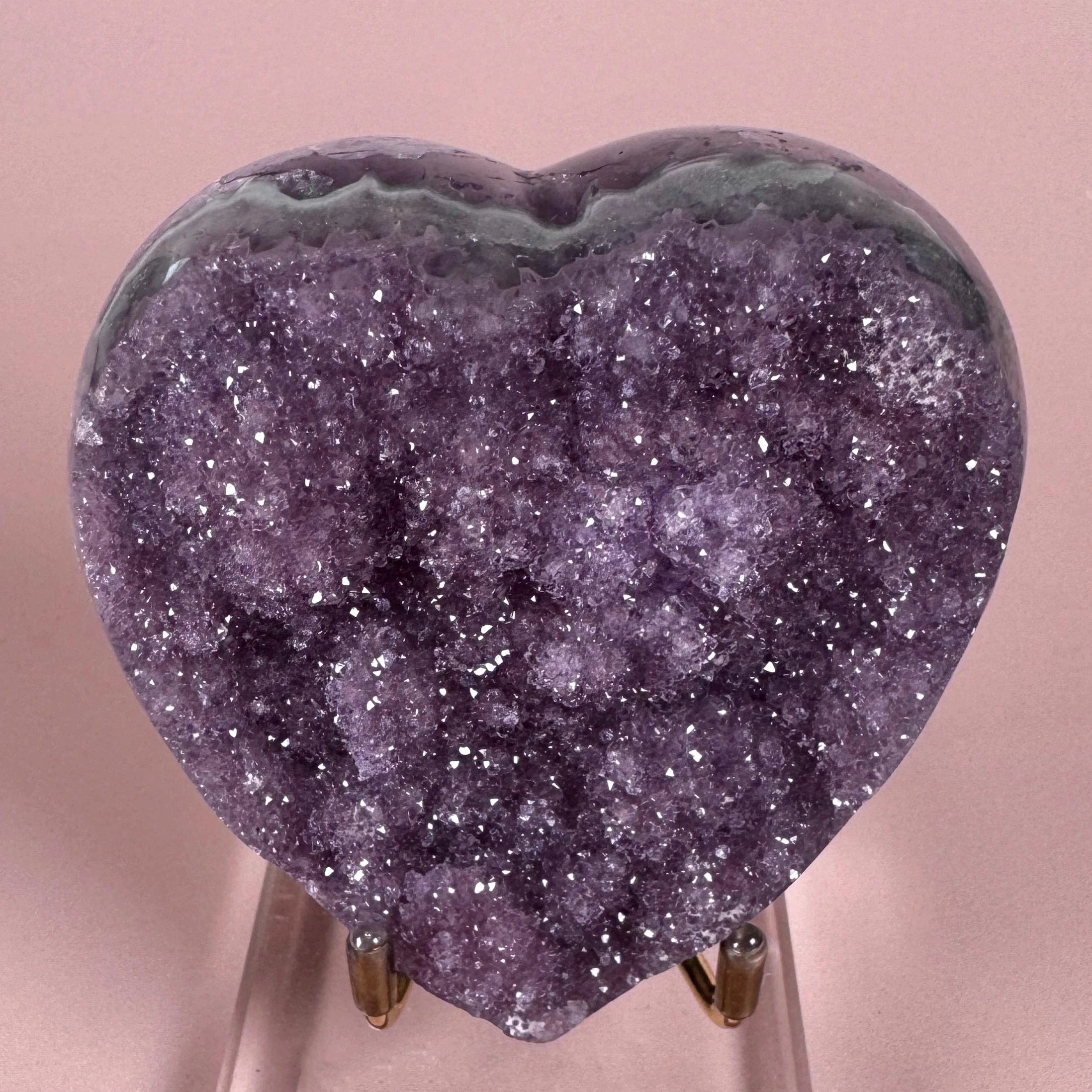 Esté Crystals crystal Purple and Green Rainbow Amethyst Heart