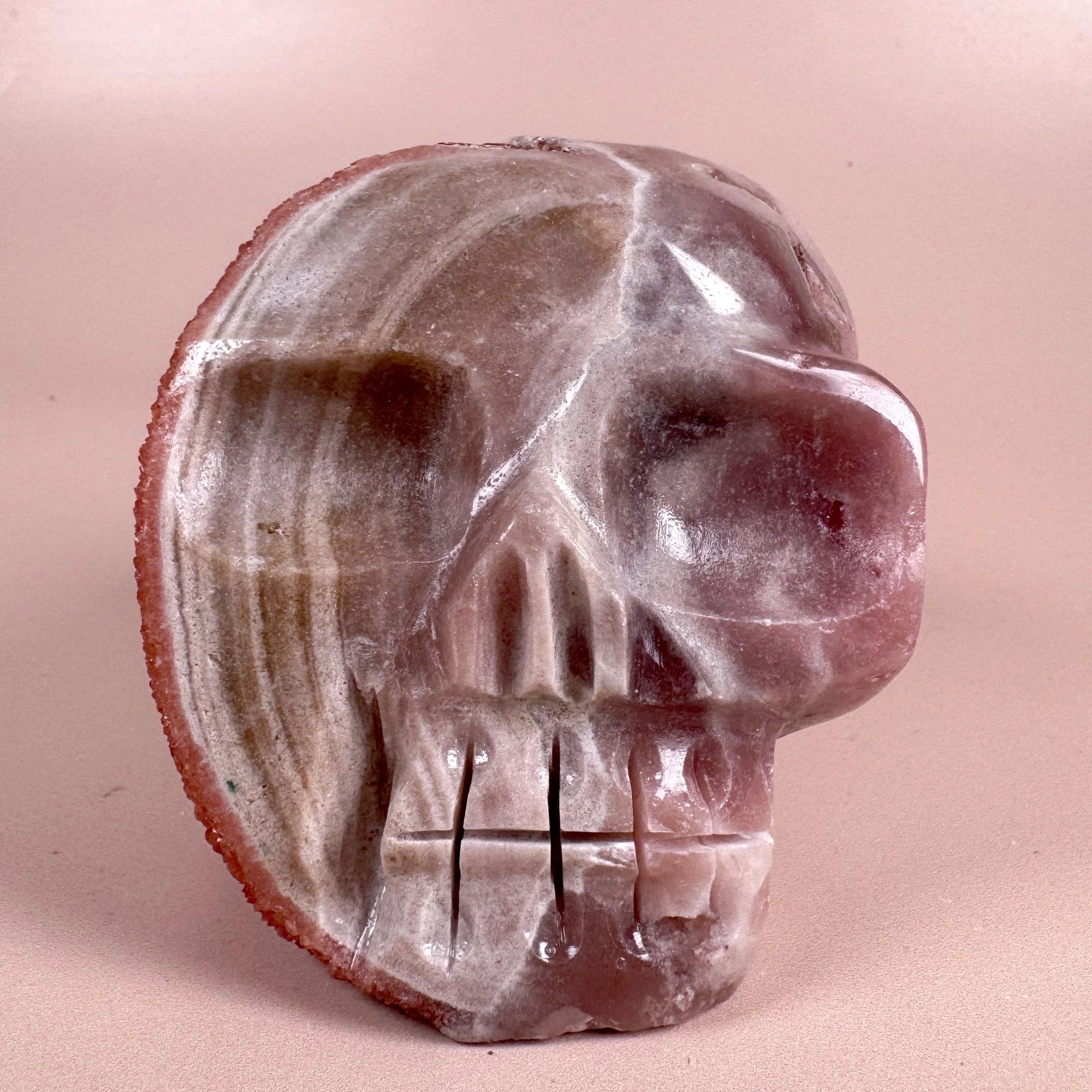 Esté Crystals crystal Sherbert Pink Amethyst Skull