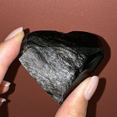Esté Crystals crystal Silver Sheen Obsidian Heart