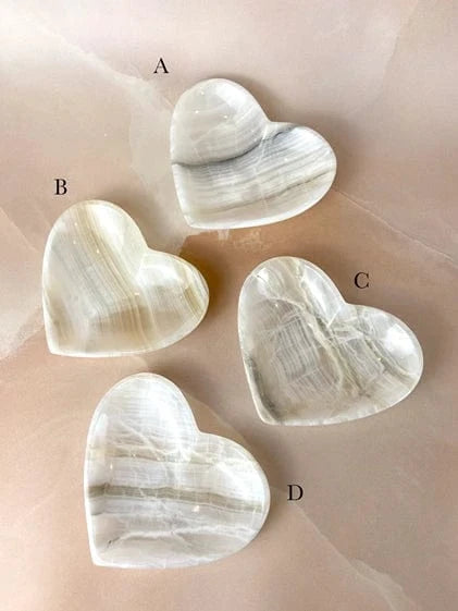 Esté Crystals crystal White Onyx Heart Bowls