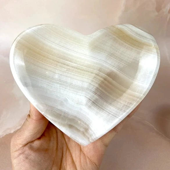 Esté Crystals crystal White Onyx Heart Bowls