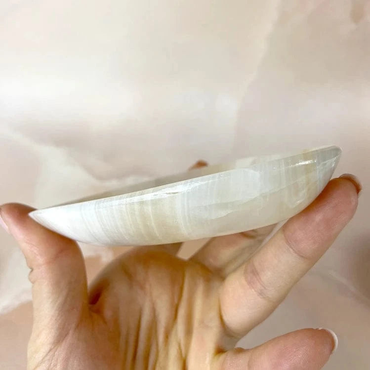 Esté Crystals crystal White Onyx Heart Bowls