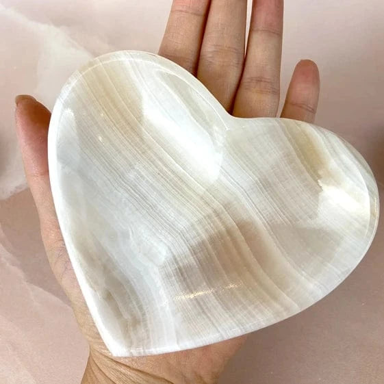 Esté Crystals crystal White Onyx Heart Bowls
