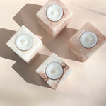 Esté Crystals crystal Pink Mangano Calcite Candle Holder