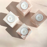 Esté Crystals crystal Pink Mangano Calcite Candle Holder