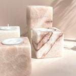 Esté Crystals crystal Pink Mangano Calcite Candle Holder