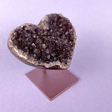 Berry Amethyst Heart on Metal Stand