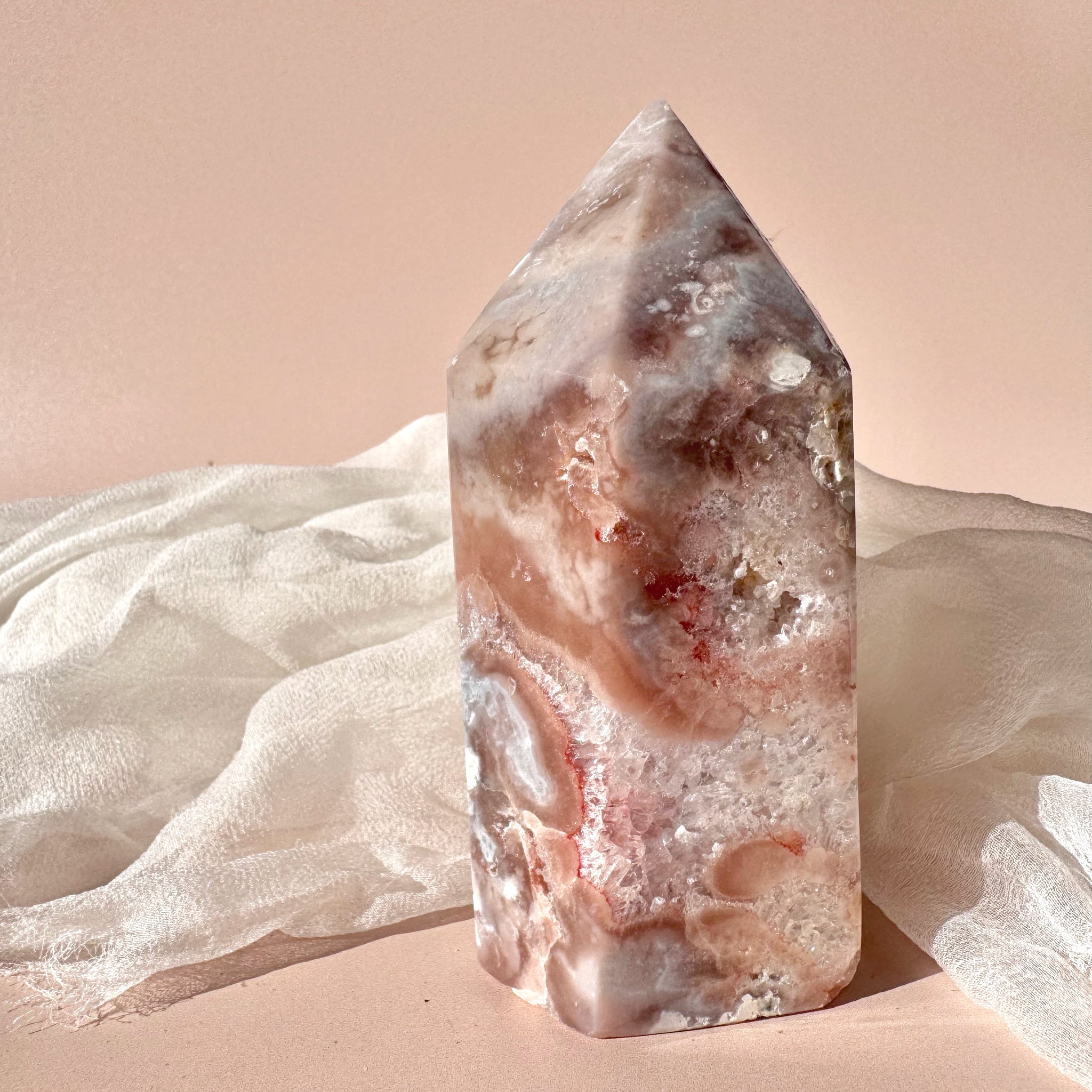 Pink hot amethyst tower