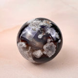 Rayen Druzy Black Flower Agate Sphere