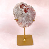 Kalila Pink Amethyst Druzy Heart Slab