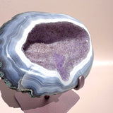 Lilac Agate Geode Statement with Stand