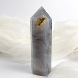 Moss Agate Tower with Druzy