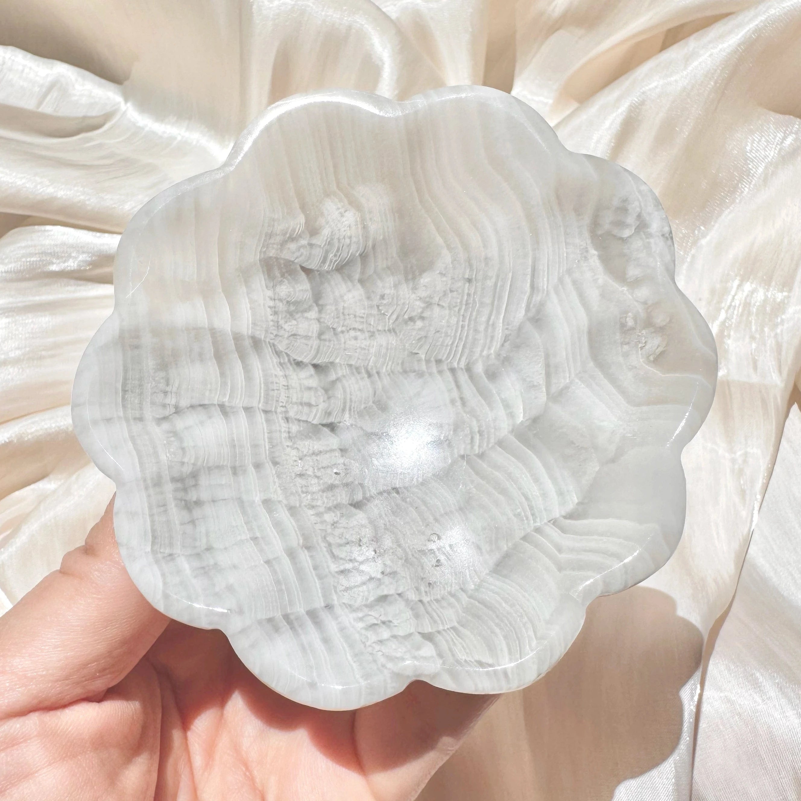 Esté Crystals crystal Abalone Scalloped Onyx Trinket Bowls