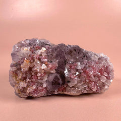Esté Crystals crystal Amethyst with Red Sugar and Calcite