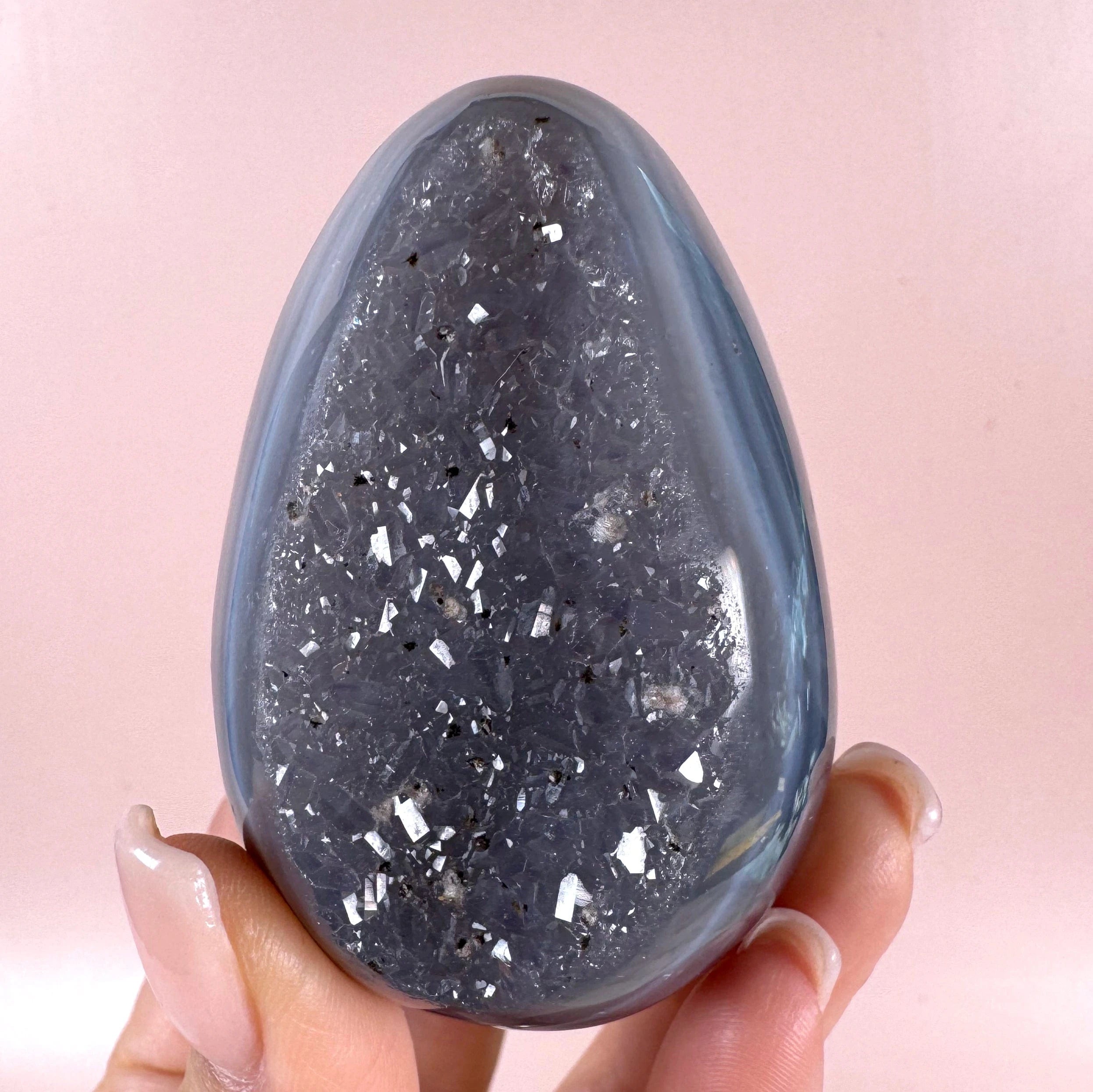 Esté Crystals crystal Banded Agate Egg