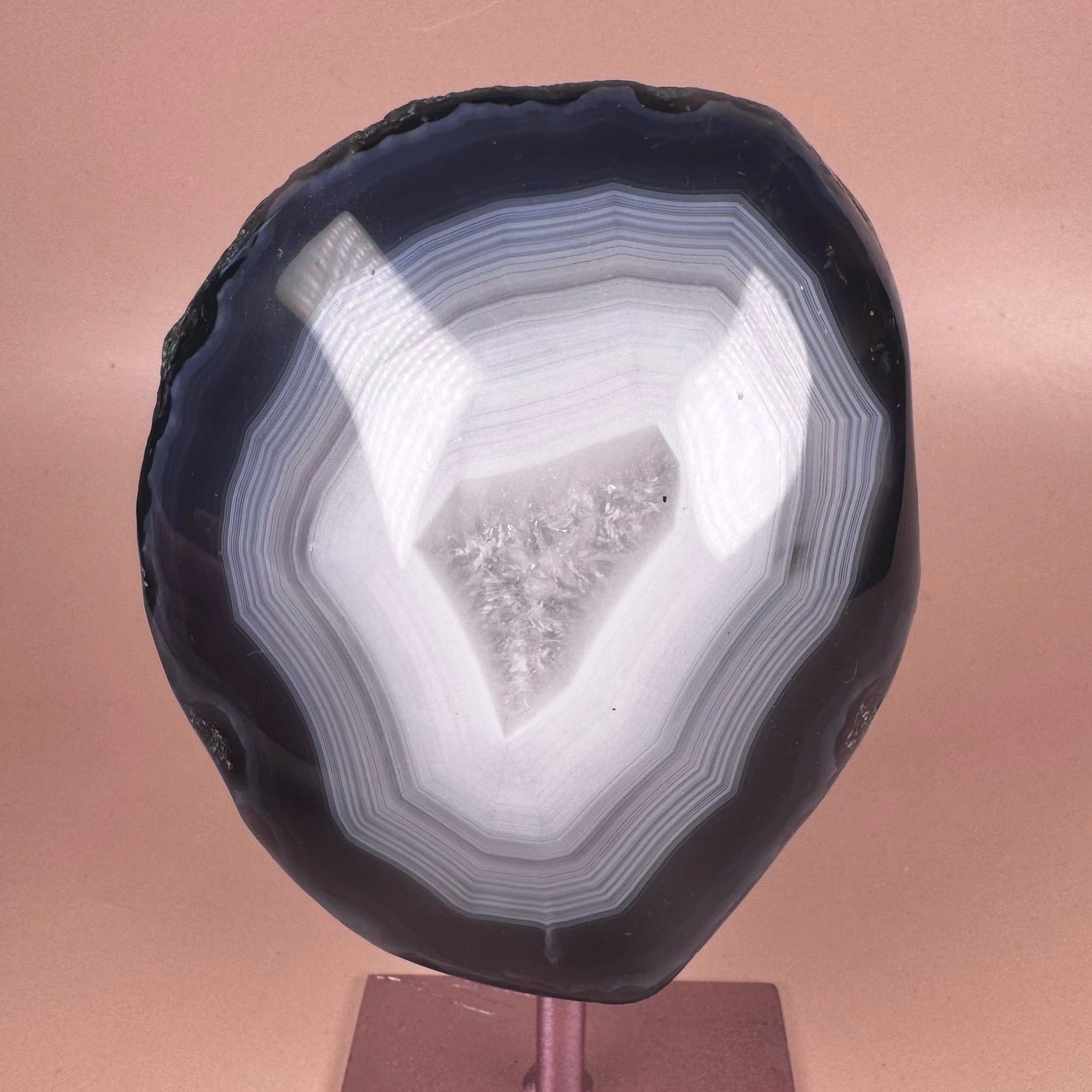 Esté Crystals crystal Banded Agate Geode on Stand