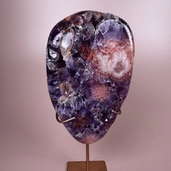 Esté Crystals crystal Berry Pink Amethyst Slab with Stand