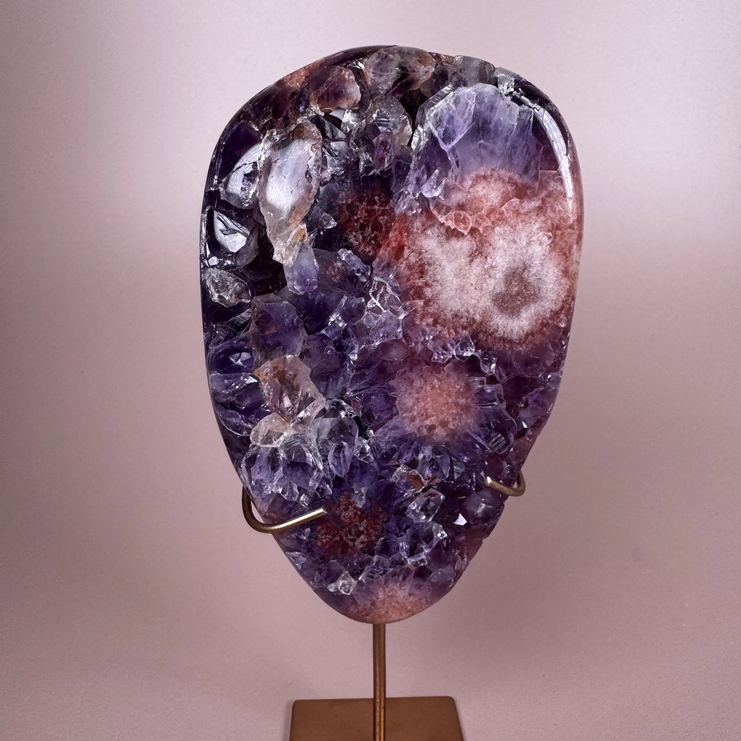 Esté Crystals crystal Berry Pink Amethyst Slab with Stand