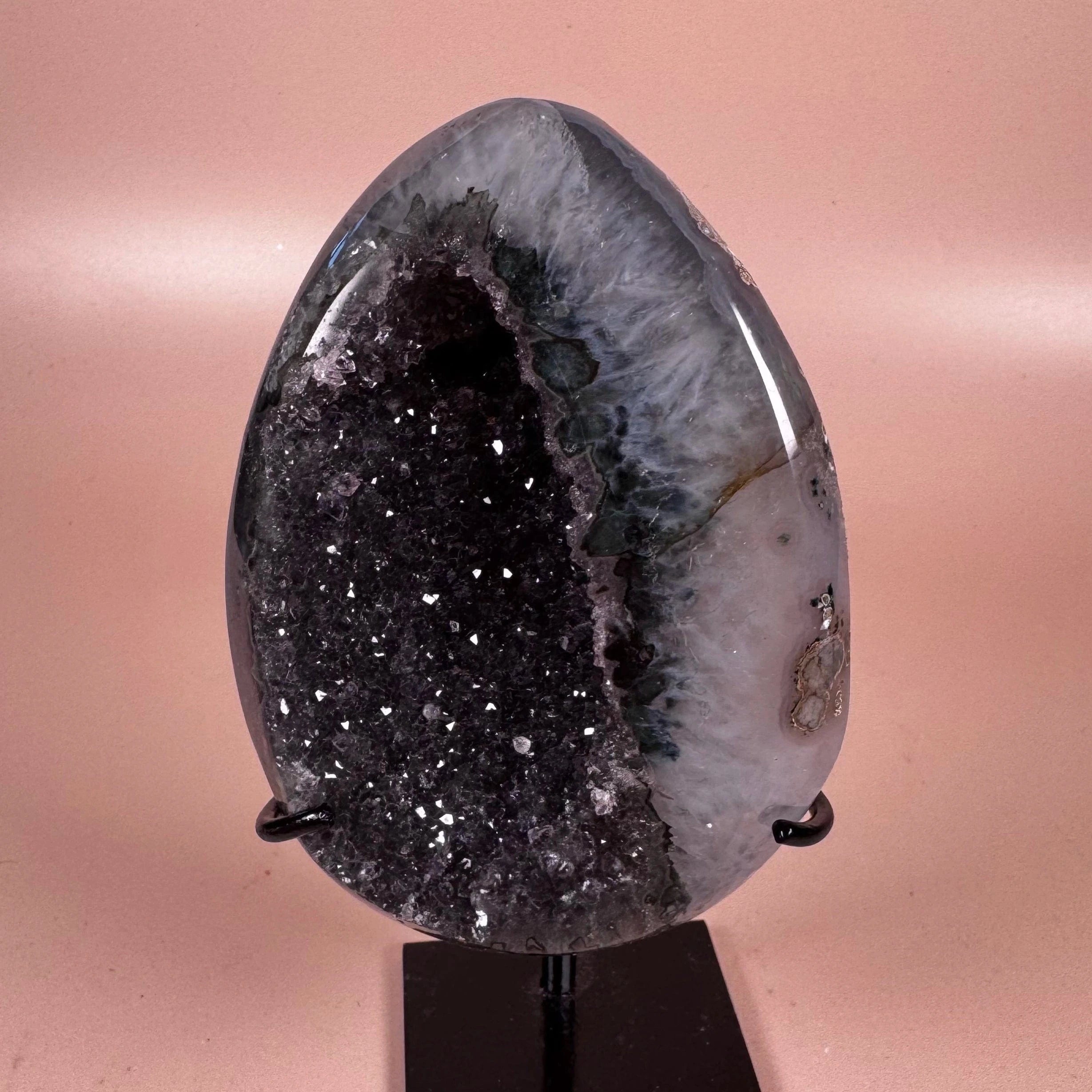 Esté Crystals crystal Black Amethyst with Stand