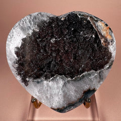 Esté Crystals crystal Black Fine Sugar Druzy Amethyst Heart