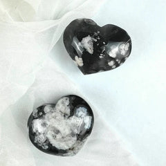Esté Crystals crystal Black Flower Agate Hearts