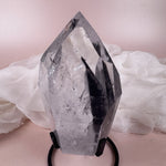 Esté Crystals crystal Black Phantom Lemurian with Stand
