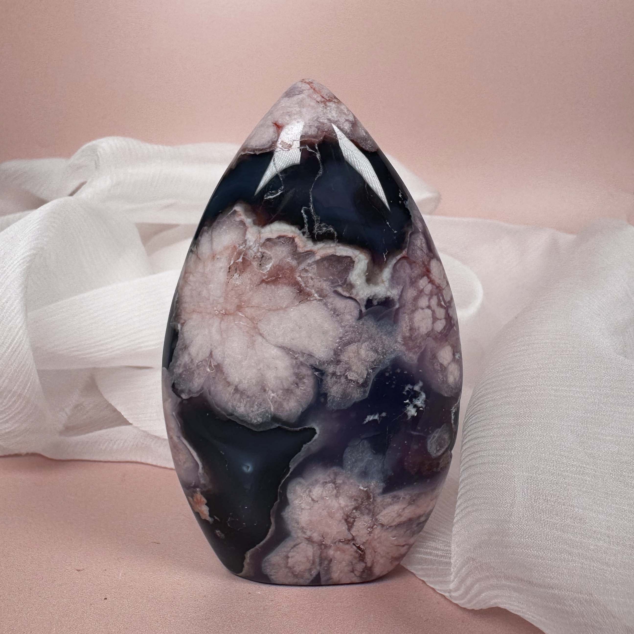 Esté Crystals crystal Blue Flower Agate Flame