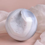 Esté Crystals crystal Blue Sugar Druzy Teardrop Agate Sphere