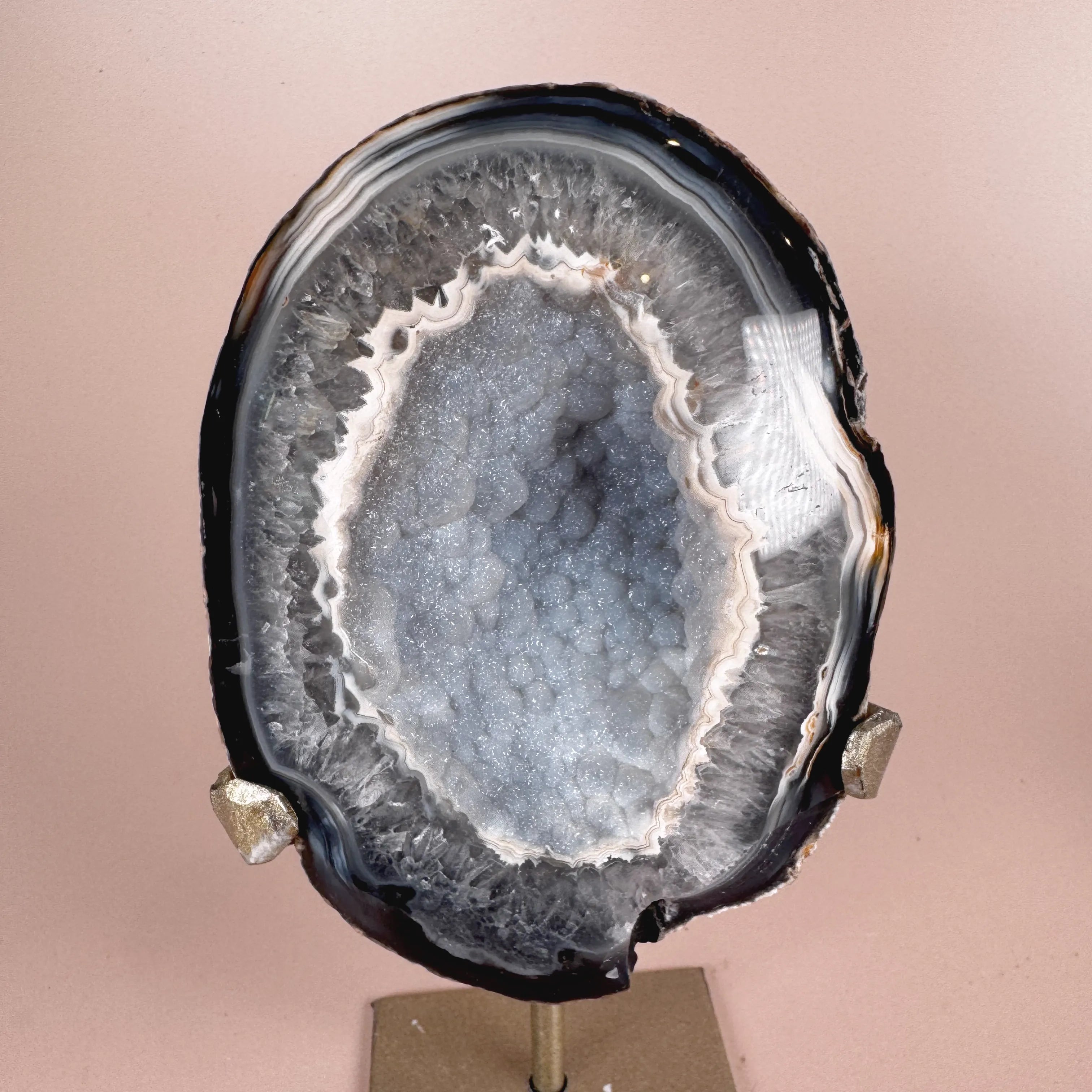 Esté Crystals crystal Blue Sugar Orca Agate with Stand