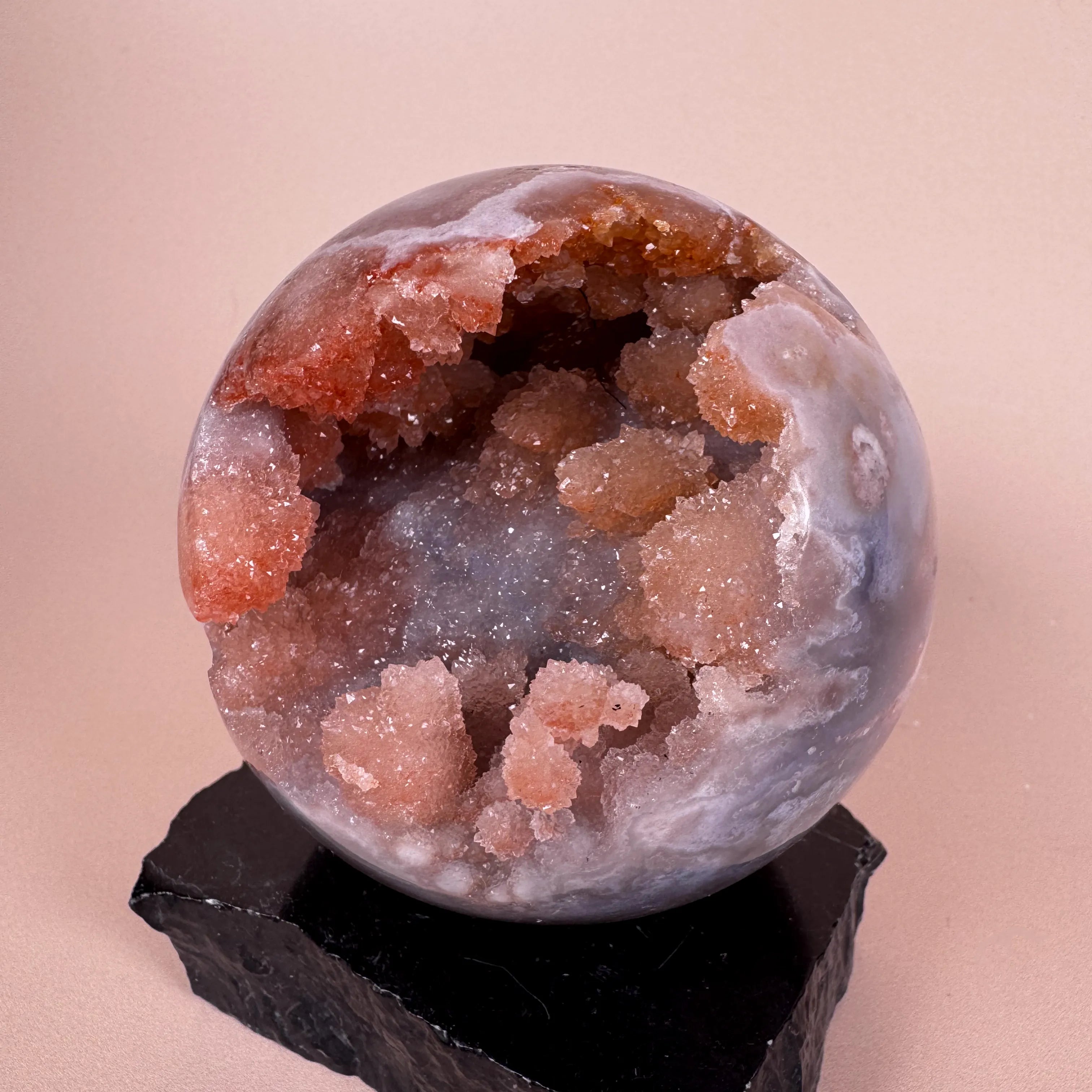 Esté Crystals crystal Blueberry Peach Cobbler Pink Amethyst Sphere