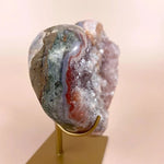 Esté Crystals crystal Cori Pink Amethyst Rosette Filled Heart with Stand