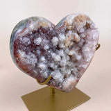 Esté Crystals crystal Cori Pink Amethyst Rosette Filled Heart with Stand