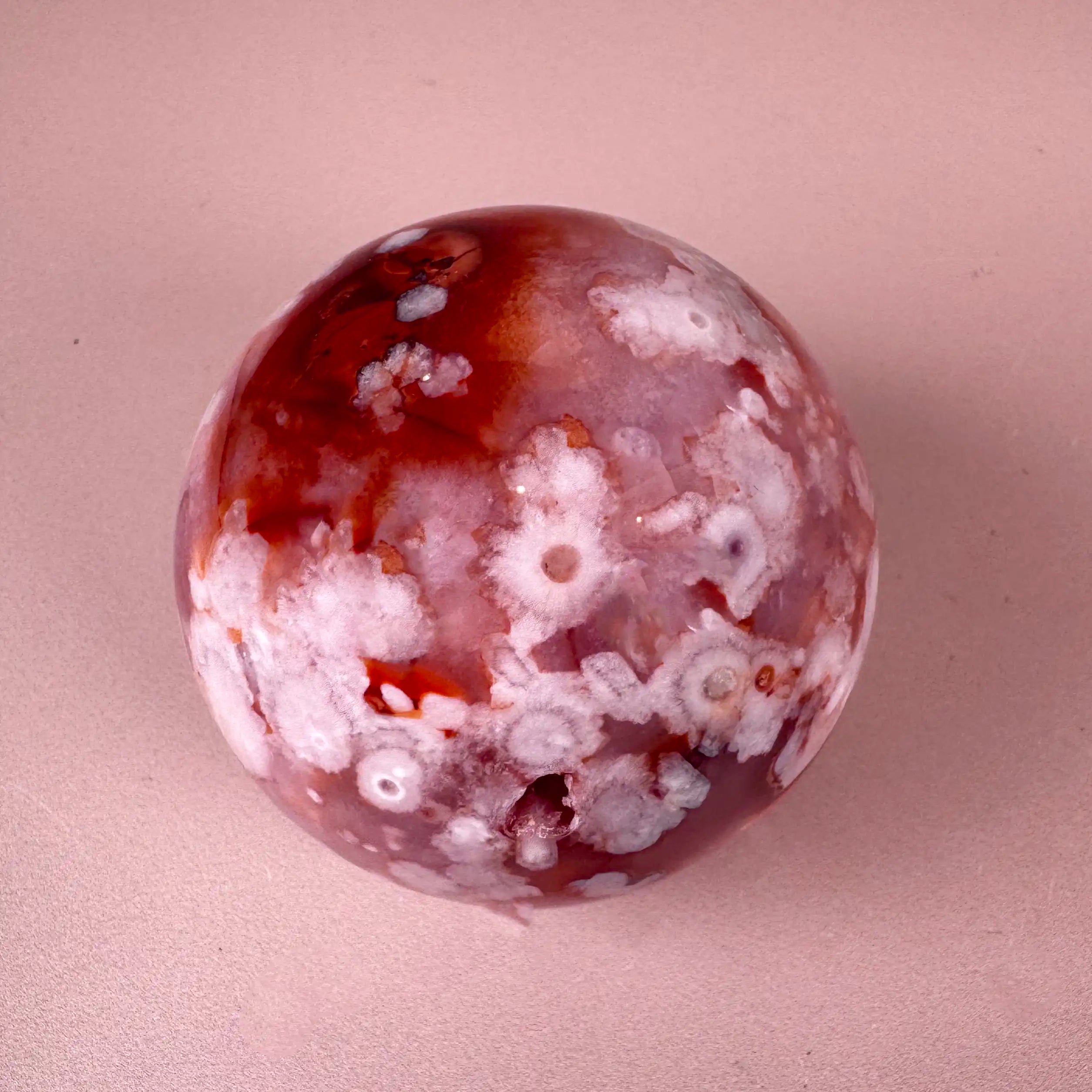 Esté Crystals crystal Darlah Carnelian Flower Agate Sphere