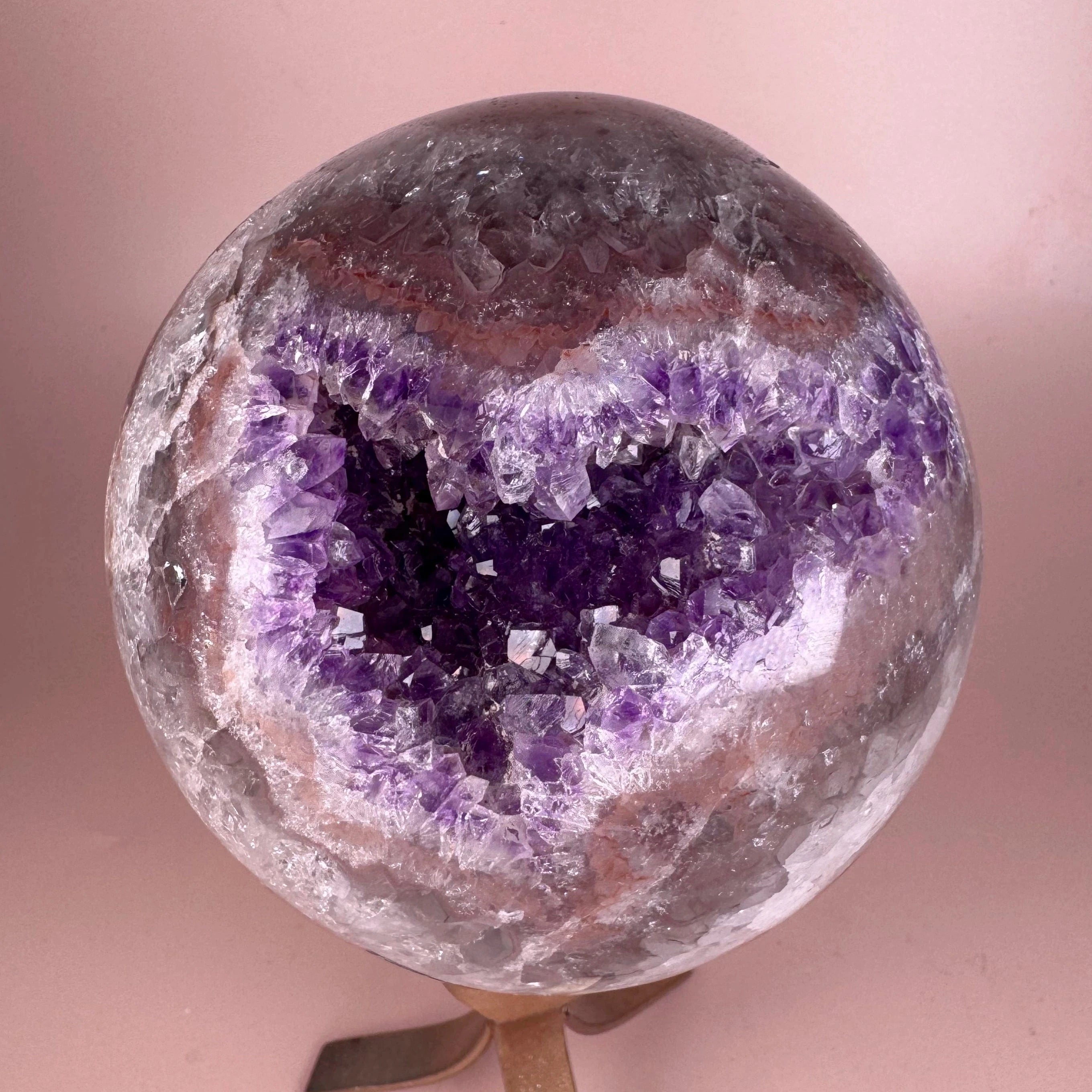 Esté Crystals crystal Double Sided Heart Shaped Amethyst Sphere